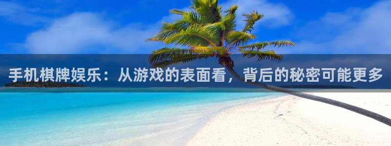 永信贵宾会官网217：手机棋牌娱乐：从游戏的表面看，背后的秘密可能更多